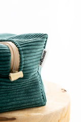 Trousse de toilette en velours côtelé fait main | Intérieur étanche